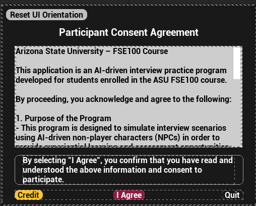 Agreement Screen Screenshot