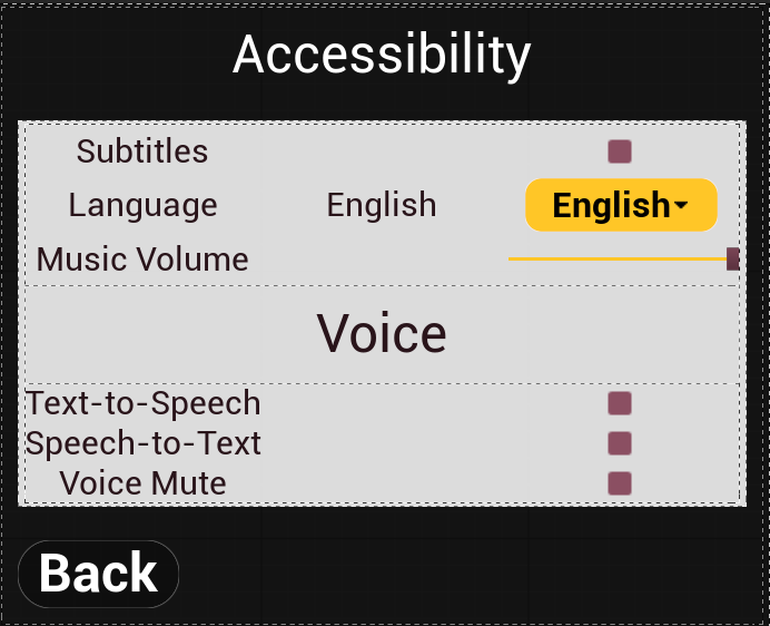 Settings Accesibiliy Screenshot
